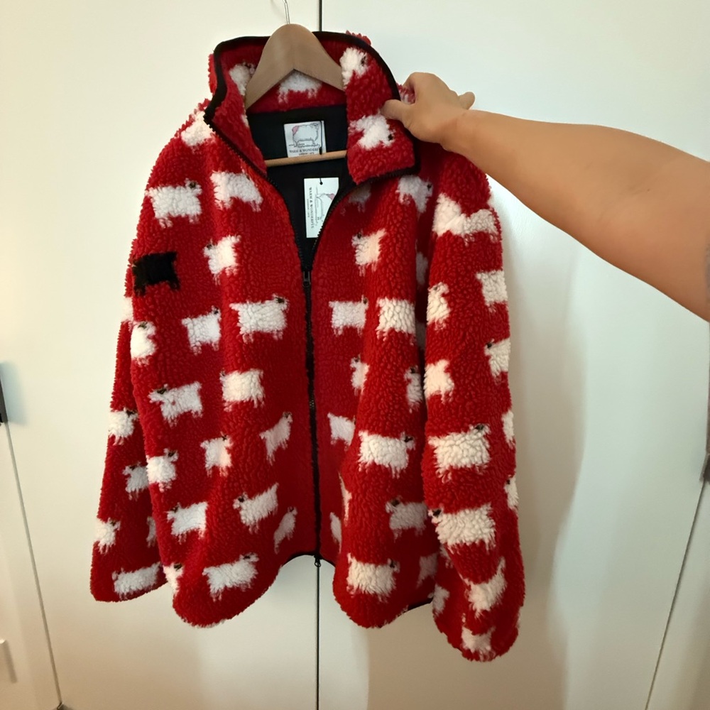 Rowing Blazers Sheep Sherpa Fleece Jacket NWT